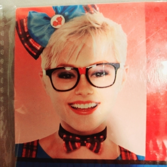 Geek Chick Nerd Halloween Costume Cosplay Headband Bowtie Glasses Pocket Protect - Picture 9 of 11